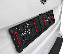 2 STÜCK WÜRTH NUMMERNSCHILDHALTER Premium Twin-Fixx mit Dämpfung 520x110mm