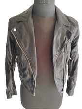 H&M Divided Damen Kunstlederjacke Schwarz Größe 40 – Biker Style #