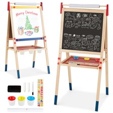 3 in 1 Kinderstaffelei holz Kindertafel Standtafel Magnet Kreidetafel + Zubehör