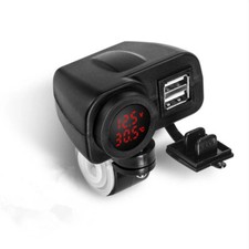 12V Motorrad Lenker Dual USB Buchse Steckdose Ladegerät mit Schalter Wasserdicht