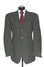 Harris Tweed Atelier Torino Sakko Jackett 52 dunkelgrau Fischgrat 3-Knopf Neu