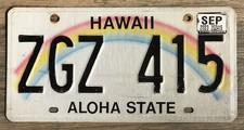 HAWAII original Nummernschild Regenbogen