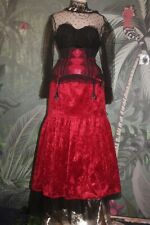 samt maxi rock rot mittelalter edel gr 38 gothic mittelalter