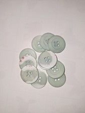 10 echte Perlmutt Muschel Knöpfe farbig hellblau schimmernd 23 mm, Konvolut