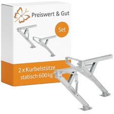 2x Stützen Höhenverstellbar L & R 600kg Stück Wohnwagen Stützen 477x195 H 460mm