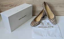 Brunate Leder Pumps Loafer Schuhe Slipper Leoparden Muster Gr. 6 = 39