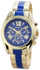 Excellanc Damenuhr Spangenuhr Farbe Blau Gold  SE314