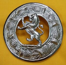 TE Kilt Fly Plaid Brosche Löwe Rampant Chrom 7.6cm Schottische Pins & Broschen