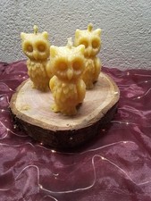 3 Bienenwachskerzen "Eule" aus