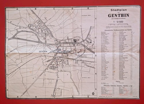 Historischer stadtplan genthin - stadtplan,