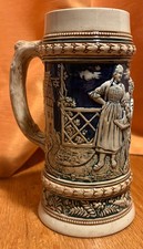 alter Steinkrug/Bierkrug: Biergarten Motiv, Sammelkrug, 0.5l, ck-werke