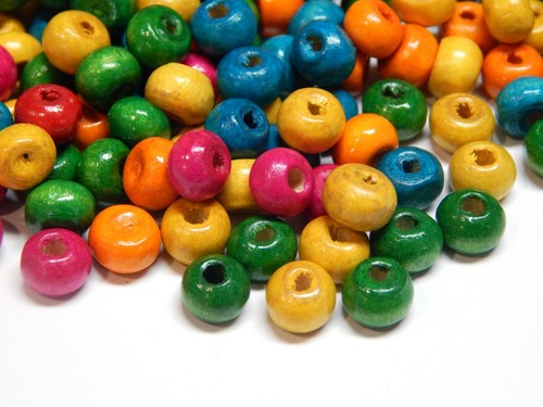 Bunte holzperlen 6mm - bunte,