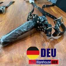 PU Leder Offenem Mundknebel Head Harness Doppelköpfiger Stöpsel Fetisch DE DE