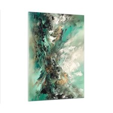 Wandbilder 50x70cm Glasbild Abstraktion Stück Malen Klein Bilder Art Wanddeko