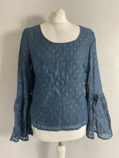 Fabindia Top blau Rautenmuster