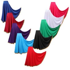 Damen Tanzkleidung Party Langer Rock Quadrat Kleid Kostüm Bund Ballsaal Gold