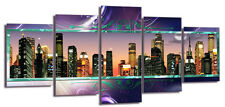 Bilder XXL 6347 New York Leinwand Bild gerahmt 5 Teile Marke Visario 78"x39''!