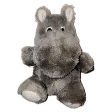 Vintage Hippo Soft Stofftier Hartung Berlin 80s 90er Jahre Plüsch Figur Nilpferd