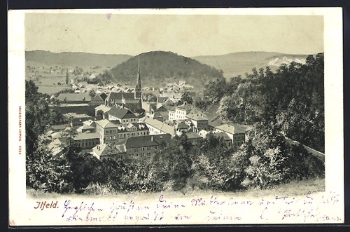 Ilfeld ortsansicht mit kirche - ilfeld,,