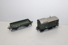 Fleischmann Gepäckwagen mit Schlusslicht und Niederbordwagen Spur H0 #L974