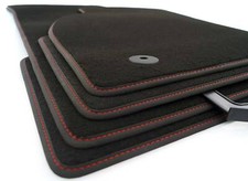 NEU Fußmatten Seat Ibiza V 2017  Velours Automatten Ziernaht Rot 4x MAtten Set