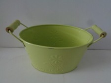 PFLANZSCHALE ° Pflanztopf ° Blumenkübel ° Blechwanne ° Blumenübertopf ° hellgrün