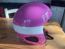 Hudora Skihelm für Mädchen und Damen TOP Gr. XS S M 52-56 cm pink mit Blümchen