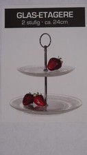 Glas Etagere 2-stöckig H 24