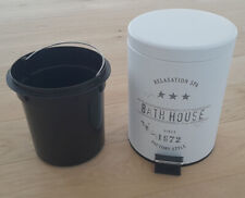 Süßer kleiner Bad Mülleimer Kosmetikmülleimer weiß metall grau schriftzug