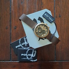 Police Herrenarmbanduhr Toronto Metallarmband Gold In BOX Tag Uhrzeit Ziffern