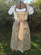 Wunderschöne Marjo Rosina Dirndl Spitzen Schürze Cappucino  Gr.42 NP249€ NEU !