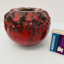 Vintage Otto Keramik Vase Fat Lava 60er J., Kugelvase Ball WGP 9,5 cm