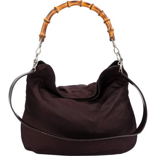 Gucci leather nylon bamboo top - leather,