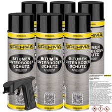 6x BREHMA Unterbodenschutz Steinschlagschutz Bitumen Spray schwarz 500ml m.Griff