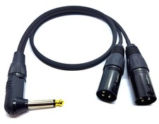 Splitt Kabel 2 x XLR Male auf  Winkel Klinke mono in vers. Längen