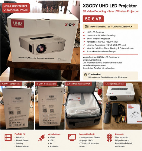 Xgody mini beamer led - xgody,