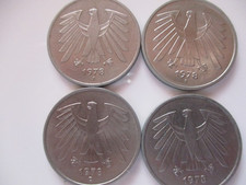 4 Münzen 5 Deutsche Mark 1978