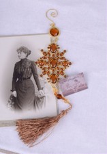 DEKOANHÄNGER LANDHAUS ANHÄNGER STRASS STEINE BERNSTEIN OPTIK