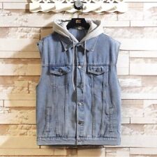 Jeansweste Herren Denim Biker Weste Kutte blau große Innentaschen Größen S - 5X