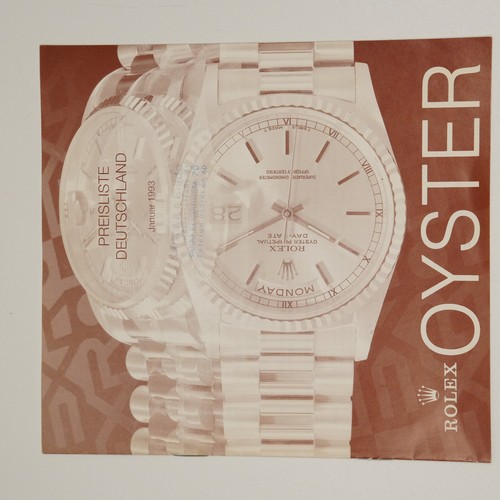 Rolex oyster preisliste - rolex, 1993