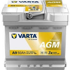 VARTA Dynamic AGM A9 Starterbatterie 12V 50Ah 540A/EN B13 Batterie