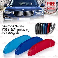 3-farbig 7 Leiste Kühlergrill Abdeckung M-Sport Clips für BMW X3 G01 2018-2021