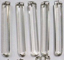 7St antike Kristallglas Stangen Kanten mit besonderem Schliff  11, 3cm 