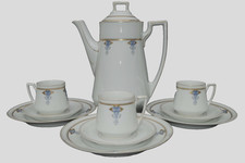 Jugendstil Kaffeeservice  Kaffeekanne & 3 x 3-teilig Teller Tasse Untertasse TOP