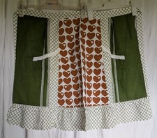 Schürze Weiß Grün Braun