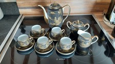 Chinesisches Teeservice, Geisha, schwarz-gold