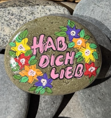 Handbemalter stein hab dich - stein, „hab