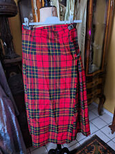 Original irischer Damen Kilt Kariert Wolle rot 38