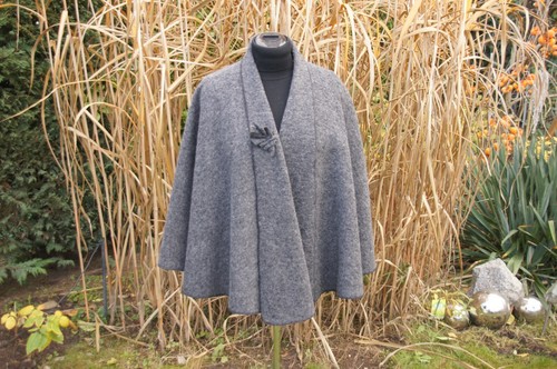 Damen woll wende cape poncho - cape, /
