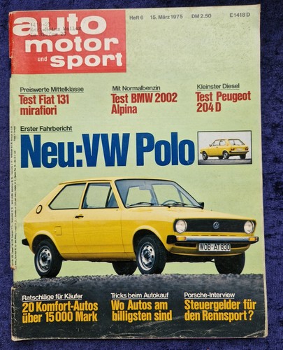Ams 1975 test polo bmw - 6/1975, vw